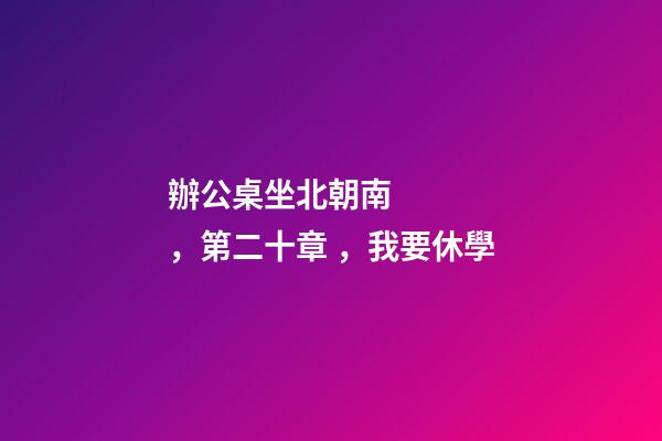 辦公桌坐北朝南，第二十章，我要休學